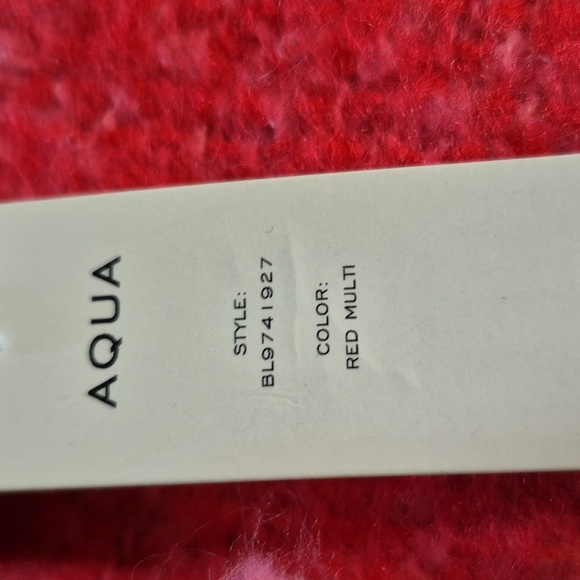 Aqua Pink and Red Fringed Wrap - Picture 5 of 5